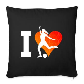 Footballers Playing football players - Sofa pillowcase 17,3'' x 17,3'' (45 x 45 cm) - black - Front