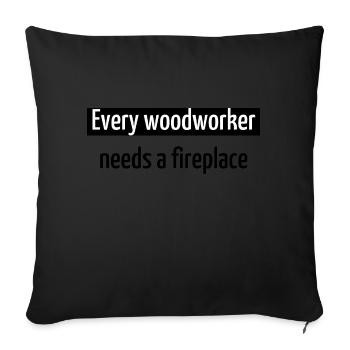 cadeau humour arbre abatteur charpentier blague - Housse de coussin décorative 45 x 45 cm - noir - Devant