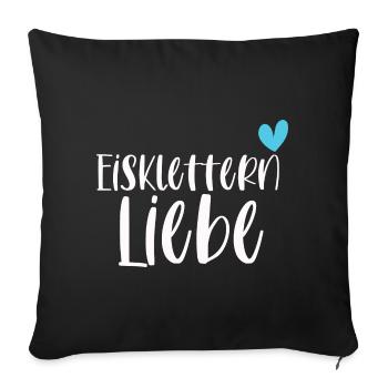 Klettern Eisklettern Liebe Eispickel Geschenk - Sofakissenbezug 45 x 45 cm - Schwarz - Vorne