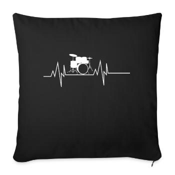 Drums Heartbeat - Sofa pillowcase 17,3'' x 17,3'' (45 x 45 cm) - black - Front