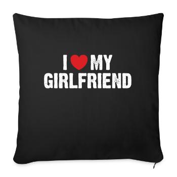 I love my girlfriend - Housse de coussin décorative 45 x 45 cm - noir - Devant