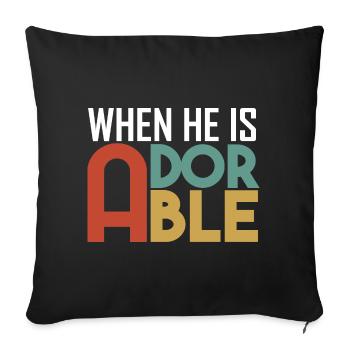 he is gorgeous - Sofa pillowcase 17,3'' x 17,3'' (45 x 45 cm) - black - Front