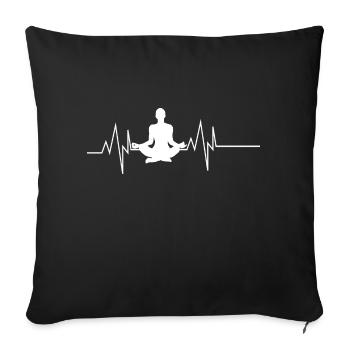 Yoga Herzschlag - Sofakissenbezug 45 x 45 cm - Schwarz - Vorne