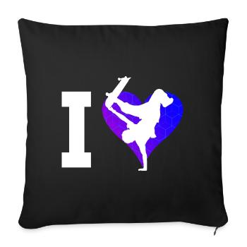 Skateboard Skateboarders Hommes Femmes Skaters - Housse de coussin décorative 45 x 45 cm - noir - Devant