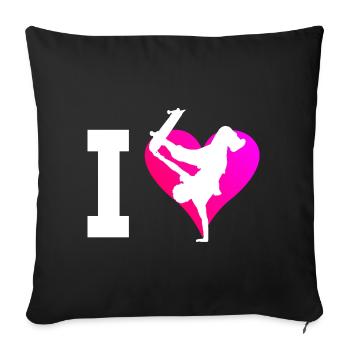 Skateboarder Skateboarder Skateboard Skater Hommes - Housse de coussin décorative 45 x 45 cm - noir - Devant