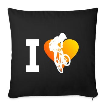 BMX Bike Women Cycling Bike BMX BMX Boys - Sofa pillowcase 17,3'' x 17,3'' (45 x 45 cm) - black - Front