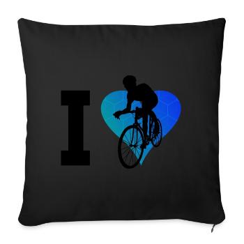 Rennradfahren Rennrad Damen Rennradfahrer - Sofakissenbezug 45 x 45 cm - Schwarz - Vorne