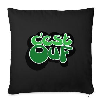 IT'S GREEN - Sofa pillowcase 17,3'' x 17,3'' (45 x 45 cm) - black - Front