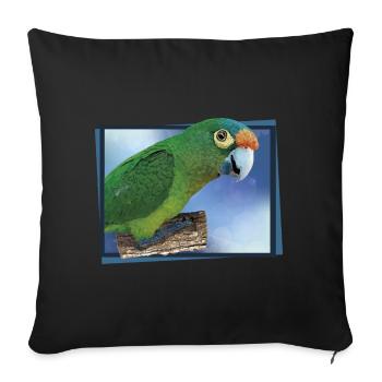 Orange-fronted parakeet - Sofa pillowcase 17,3'' x 17,3'' (45 x 45 cm) - black - Front