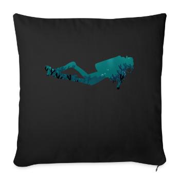 Plongeurs sous-marins - Housse de coussin décorative 45 x 45 cm - noir - Devant