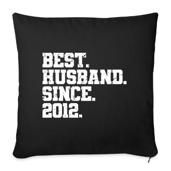 Bester Ehemann seit 2012, Geschenk zum 11-jährigen Jubiläum - Sofakissenbezug 45 x 45 cm - Schwarz - Vorne