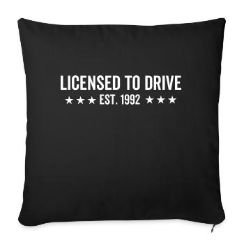 Permis de conduire est. 1992 - Housse de coussin décorative 45 x 45 cm - noir - Devant