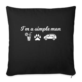 Chien Hund - Housse de coussin décorative 45 x 45 cm - noir - Devant