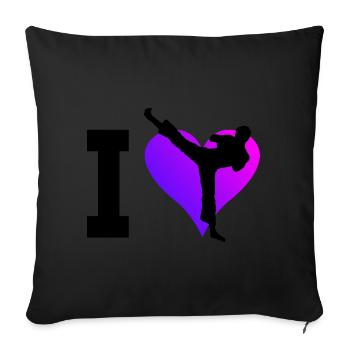 Kickboxing Boxe Hommes Boxe Femmes Kickboxer - Housse de coussin décorative 45 x 45 cm - noir - Devant