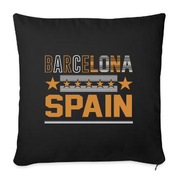 Barcelona Spain Retro Design - Sofa pillowcase 17,3'' x 17,3'' (45 x 45 cm) - black - Front