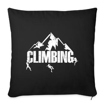 Climbing Summit Emblem - Sofa pillowcase 17,3'' x 17,3'' (45 x 45 cm) - black - Front