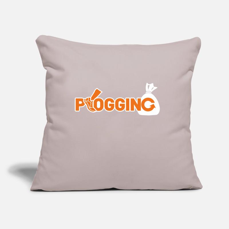Plogging Logo Sofa pillowcase 17,3'' x 17,3'' (45 x 45 cm)