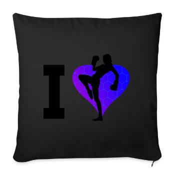 Kickboxing Women Kickboxer Kickboxing - Sofa pillowcase 17,3'' x 17,3'' (45 x 45 cm) - black - Front