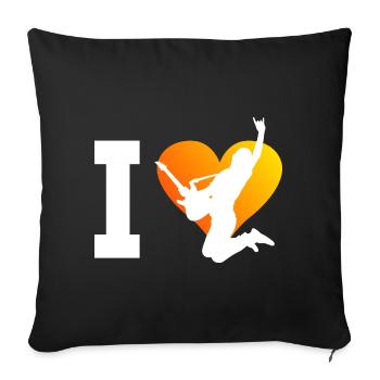 Guitare électrique Femmes Guitariste Guitariste - Housse de coussin décorative 45 x 45 cm - noir - Devant