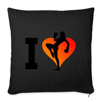 Kickboxing Kickboxer Kickboxing Boxing - Sofa pillowcase 17,3'' x 17,3'' (45 x 45 cm) - black - Front