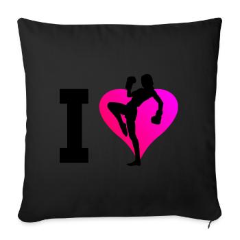 Kickboxer Kickboxing Boxing Women Kickboxing - Sofa pillowcase 17,3'' x 17,3'' (45 x 45 cm) - black - Front
