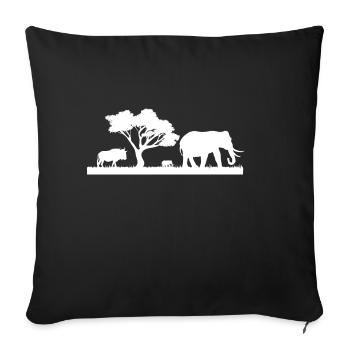 Safari Zoo Animal Safari Zoo - Sofa pillowcase 17,3'' x 17,3'' (45 x 45 cm) - black - Front
