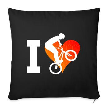 Cyclisme Vélo bmx Hommes Femmes bmx bike - Housse de coussin décorative 45 x 45 cm - noir - Devant