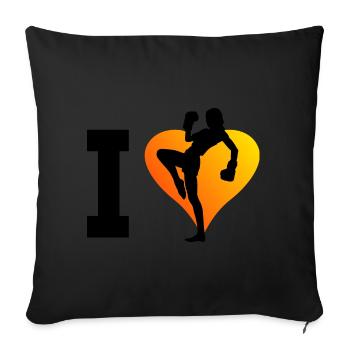 Kickboxing féminin Kickboxeur masculin Kickboxing - Housse de coussin décorative 45 x 45 cm - noir - Devant