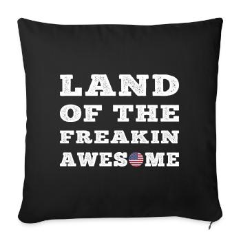 USA Land of the Freaking Awesome Gift Style - Sofa pillowcase 17,3'' x 17,3'' (45 x 45 cm) - black - Front