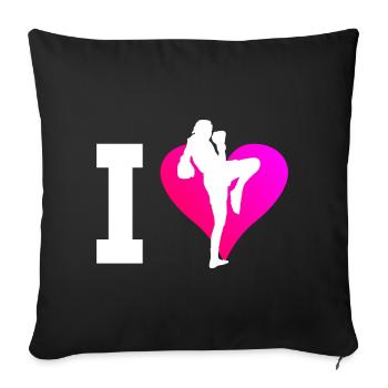 Thai Boxing Men Women Thai Boxing Thaiboxing - Sofa pillowcase 17,3'' x 17,3'' (45 x 45 cm) - black - Front