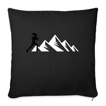 Biking Running Marathon Triathlon Bike - Sofa pillowcase 17,3'' x 17,3'' (45 x 45 cm) - black - Front