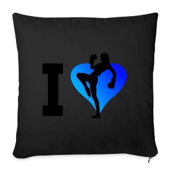 Boxe Hommes Boxe Femmes Kickboxing Kickboxing - Housse de coussin décorative 45 x 45 cm - noir - Devant