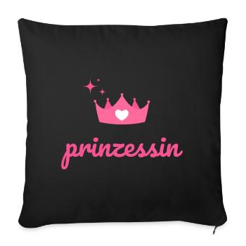 Prinzessin - Die einzige Prinzessin mit Krone Pink - Sofakissenbezug 45 x 45 cm - Schwarz - Vorne