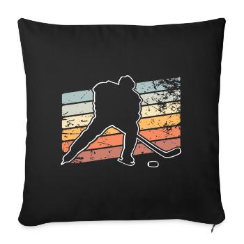 Hockey sur glace - Housse de coussin décorative 45 x 45 cm - noir - Devant