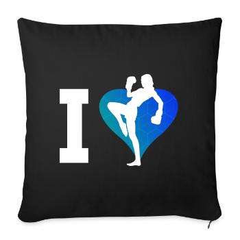 Women's Kickboxing Men's Kickboxing Kickboxer - Sofa pillowcase 17,3'' x 17,3'' (45 x 45 cm) - black - Front