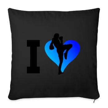 Thai Boxing Women Muay Thai Thai Boxer Men - Sofa pillowcase 17,3'' x 17,3'' (45 x 45 cm) - black - Front