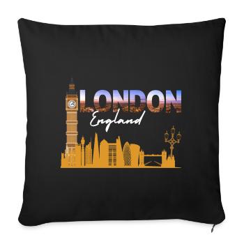 London Skyline Gradient Script - Sofa pillowcase 17,3'' x 17,3'' (45 x 45 cm) - black - Front
