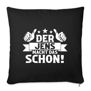 Jens - Sofakissenbezug 45 x 45 cm - Schwarz - Vorne