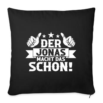 Jonas - Sofakissenbezug 45 x 45 cm - Schwarz - Vorne