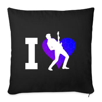 Guitar Electric guitar electronic guitar Guitar - Sofa pillowcase 17,3'' x 17,3'' (45 x 45 cm) - black - Front