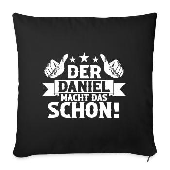 Daniel - Sofakissenbezug 45 x 45 cm - Schwarz - Vorne