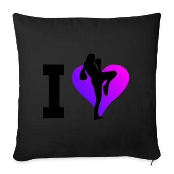 Thai Boxer Thai Boxing Women Thai Boxing Muay Thai - Sofa pillowcase 17,3'' x 17,3'' (45 x 45 cm) - black - Front
