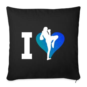 Muay Thai Boxers Women Thai Boxing Men - Sofa pillowcase 17,3'' x 17,3'' (45 x 45 cm) - black - Front