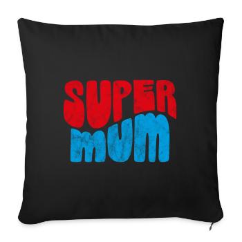 Super maman - Housse de coussin décorative 45 x 45 cm - noir - Devant