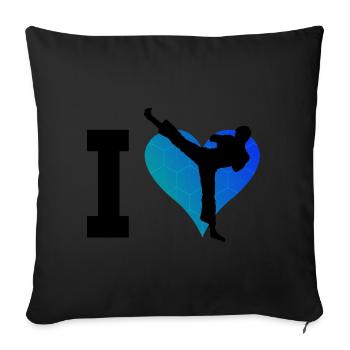 Boxe féminine Kickboxing Kickboxing Kickboxing - Housse de coussin décorative 45 x 45 cm - noir - Devant