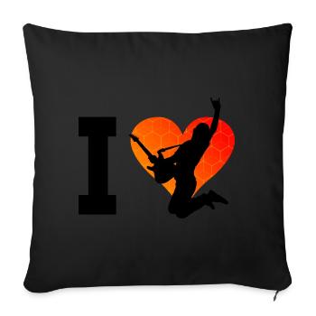 classical guitar electronic guitar guitar player - Sofa pillowcase 17,3'' x 17,3'' (45 x 45 cm) - black - Front
