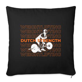 Dutch Strength Gewichtheben - Sofakissenbezug 45 x 45 cm - Schwarz - Vorne