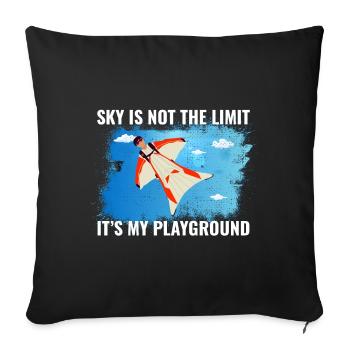 Wingsuit volant Base Jumping Parachutisme Wingsuit - Housse de coussin décorative 45 x 45 cm - noir - Devant