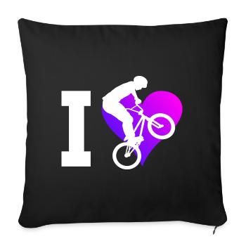bmx jungen Herren bmx Damen Bike Radfahren - Sofakissenbezug 45 x 45 cm - Schwarz - Vorne