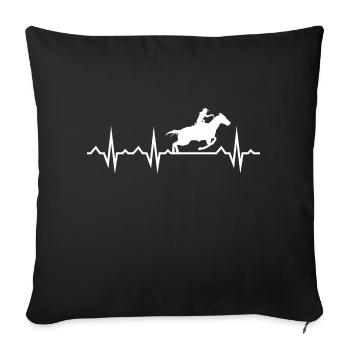 J’aime mon cheval Sport équestre Amour du cheval - Housse de coussin décorative 45 x 45 cm - noir - Devant